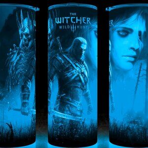 Glow in the Dark The Witcher 3 Wild Hunt with Geralt and Ciri Cup Mug Tumbler